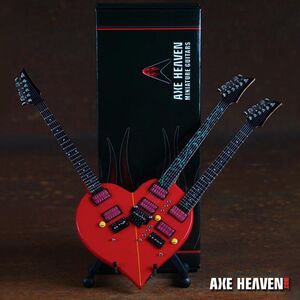 Steve Vai SV-292 Red Tripleneck Heart 10 Inch Miniature Guitar Replica