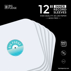 Big Fudge BFIS12x100US 12-inch Vinyl LP Record Round Corner Inner 100 Pack White