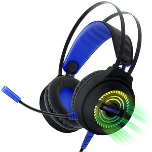 XBOX Accessory: Wired Headset - DreamGear GRX-500 Game Headset RGB LED - Black: Compatible with PC, Switch, PS5, XBOX X|S & Blue