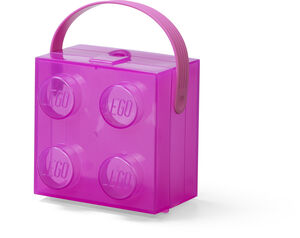 LEGO Storage Case: Translucent Violet with Handle