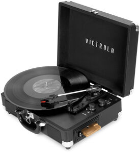 Victrola VSC-500BTC-BLK Journey+ Vinyl Suitcase Record Player with Cassette (Black)