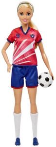 Barbie I Can Be Soccer Player, Blonde, Red & Blue Uniform