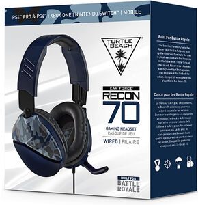 PC Accessory: Wired Headset - Turtle Beach Recon 70 - Blue Camo: Compatible with PC, Switch, PS5, XBOX X|S