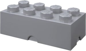 LEGO Storage Brick with 8 Knobs, Grey
