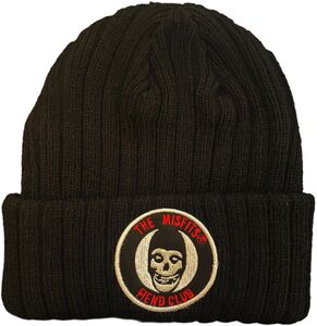 Misfits - Fiend Club Embroidered Patch - Acrylic Knit Hat - Black BN400MIS