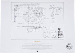 WETA Workshop - The Lord of the Rings Trilogy - The Door of Bag End Blueprint Replica Art Print
