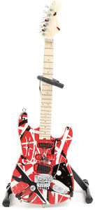 EVH - Eddie Van Halen - Frankenstein Red & White Mini Guitar Replica Collectible