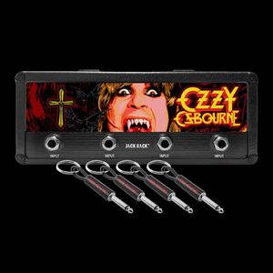 Pluginz - Ozzy Osbourne Batshit Logo Jack Rack - Includes 4 Ozzy Guitar Plug Keychains