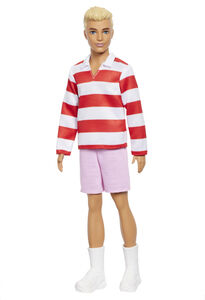 Barbie Fashionistas Ken Doll #241 in Red Striped Top And Pink Shorts With White Sneakers, Blonde