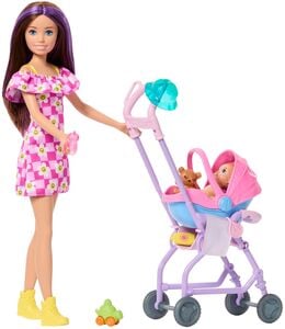 Barbie Skipper Babysitters Inc. Playset with 2 Dolls & Stroller, Brunette
