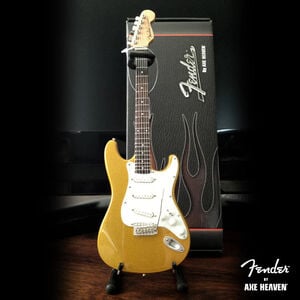 Fender Stratocaster Gold Finish 10 Inch Miniature Electric Guitar Replica