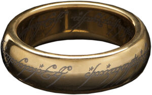 WETA Workshop - The Lord of The Rings Trilogy - LOTR™ The One Ring™ (Gold Plated Tungsten with Elvish Runes), Size 9