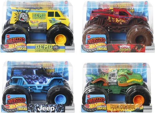 Hot Wheels Monster Trucks 1:24 4-Piece F Assortment