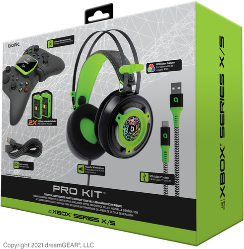 XBOX Accessory: BIONIK Starter Kit PRO Essential Accessories - Black & Green: Compatible