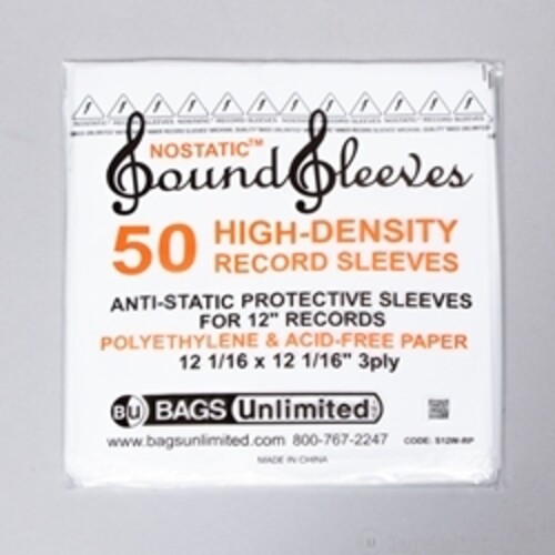 Bags Unlimited S12W-RP - 12 Inch LP Record Inner Sleeve - 50 Pack (White)