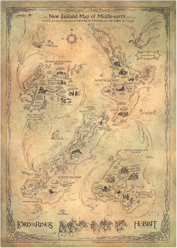WETA Workshop - Hobbit - New Zealand as Middle-Earth (Map)
