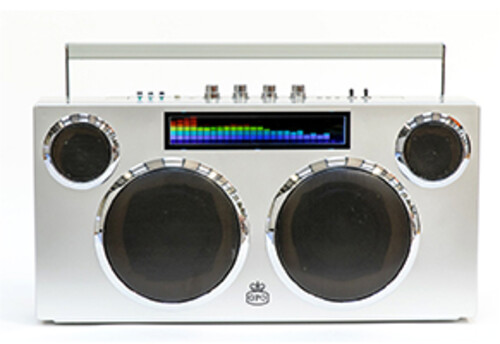 GPO Retro GPOMANSL Manhattan Boombox Stereo Bluetooth Speaker - Silver