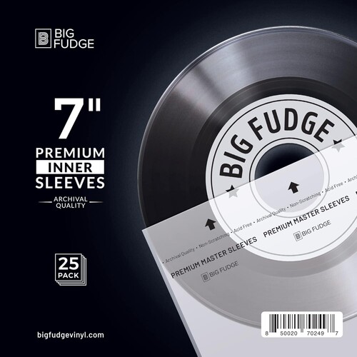 Big Fudge BFPIS7x25 7 Inch Vinyl Record Premium Inner Sleeves - 25 Pack