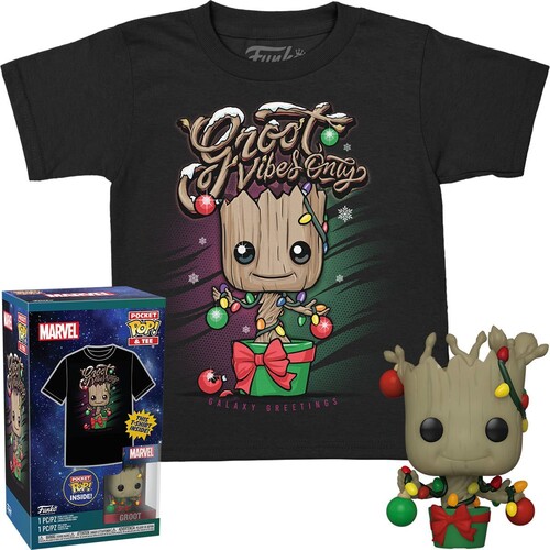 FUNKO POCKET POP! & TEE: Guardians of the Galaxy- Holiday Groot - M