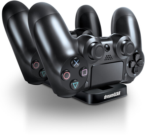 PlayStation 4 Accessory: Power - DreamGear DGPS4 - 6432 Dual Power Dock Controllers Charging Dock - Black: Compatible with PS5