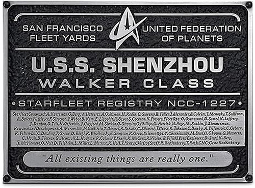 Star Trek: Discovery - Resin Dedication Plaque - U.S.S. Shenzhou