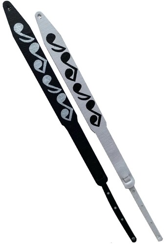 Stevie Ray Vaughan SRV Musical Note White 10 Inch Miniature Guitar Strap
