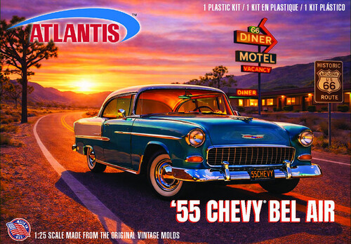 U.S. Route 66 - 1955 Chevrolet Bel Air Hardtop 1/25 Scale Model Kit