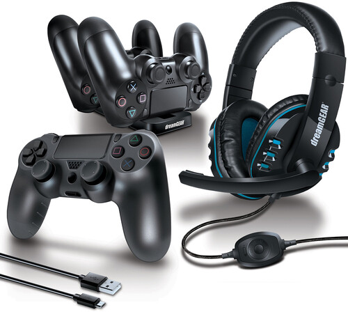 PlayStation 4 Accessory: DreamGear Advanced Game Accessory Kit - Black: Compatible with PS5