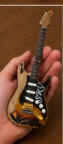 Stevie Ray Vaughan Fender Strat Number One Pride and Joy 10 Inch Miniature Guitar