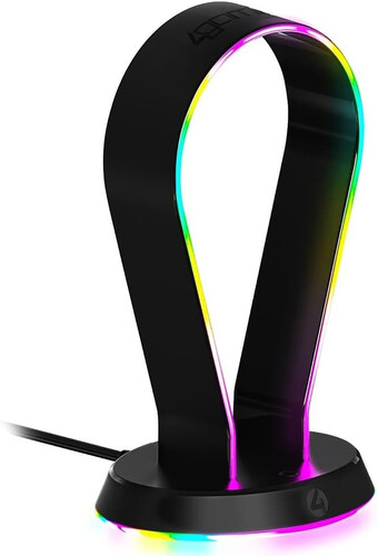 PC Accessory: 4Gamers LED Light Up Headset Stand - Black: Compatible with PC, PS5, XBOX X|S