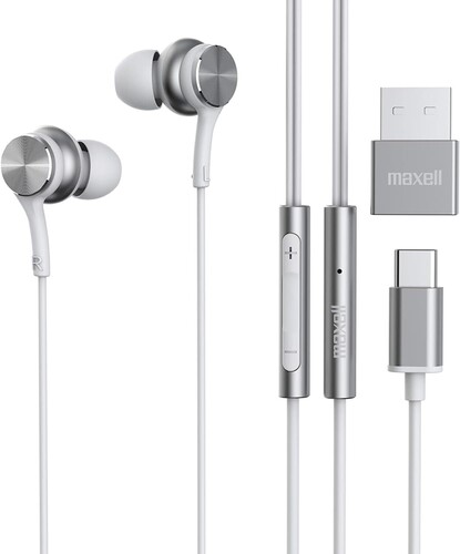 Maxell USBC-WHT Fusion X USB-C Wired Earbud with Mic White