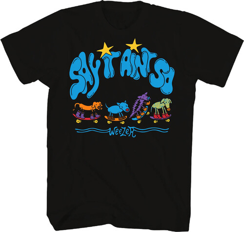Weezer - Say It Aint't So - Skateboard Dogs - T-shirt - Black - 2X Extra Large
