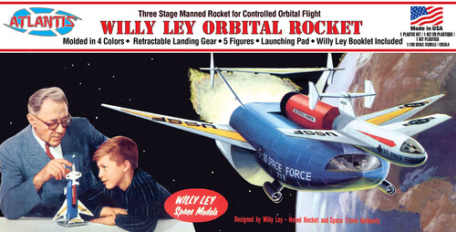 Willy Ley - 1:193 Scale Model Kit - Orbital Rocket with Landing Gar & 5 Figures