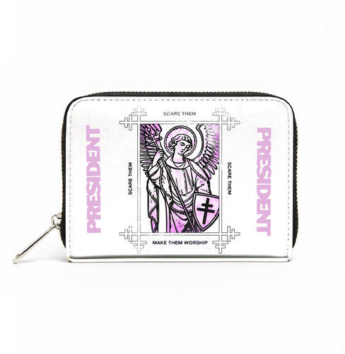 Rocksax - President - Angel Logo - Bi-Fold Zipped Wallet/Purse (White)