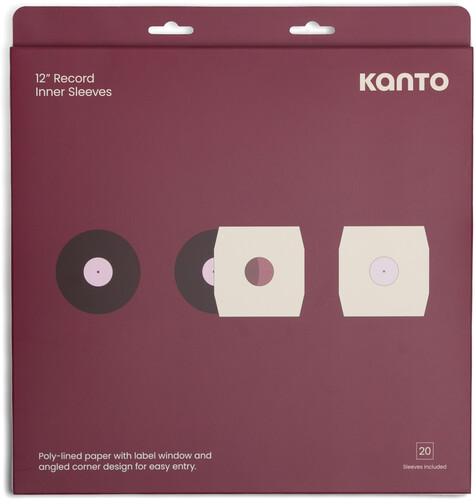 Kanto TT-IS20 Poly-Lined Paper Album Inner Sleeves for 12 Inch Vinyl Records - 20 Pack