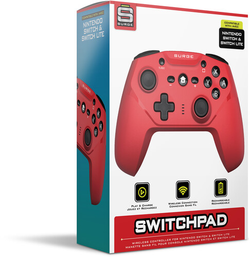 Switch Accessory: Wireless Controller - SURGE SwitchPad Pro - Red