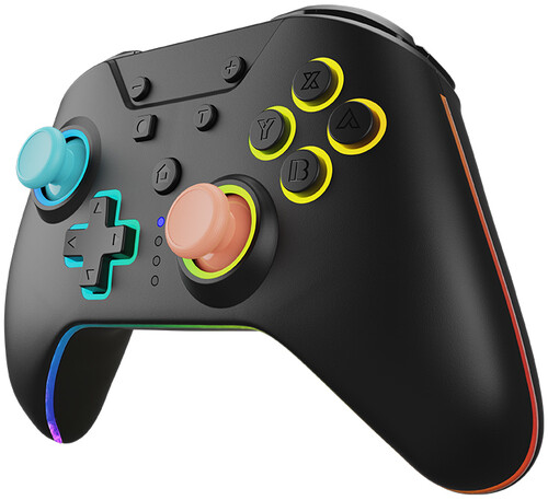 Switch 2 Accessory: Hyperkin NuRival Wireless Hall Effect Stick Game Controller (Blue Orange) - Armor3 for Nintendo Switch 2