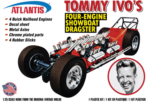 Tommy Ivo's Showboat Four Engine Dragster with 4 Buick 454 Nailhead Engines 1:25 Scale Model Kit