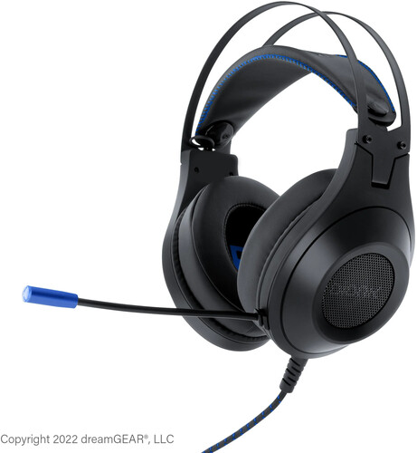 PlayStation 5 Accessory: Wired Headset - BIONIK SIREX with Boom Mic - Black & Blue: Compatible with PC, Switch, PS5, XBOX X|S