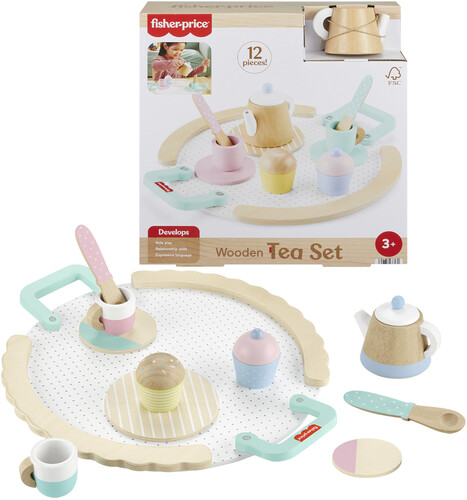 Fisher Price Wooden 12-Piece Tea Set