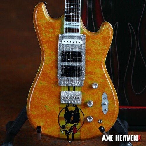Jerry Garcia Wolf Tribute 10 Inch Miniature Guitar Officially Licensed