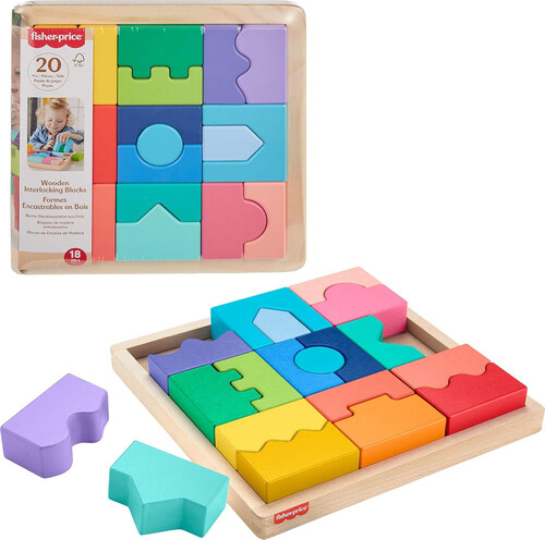 Fisher Price Wooden Interlocking Blocks
