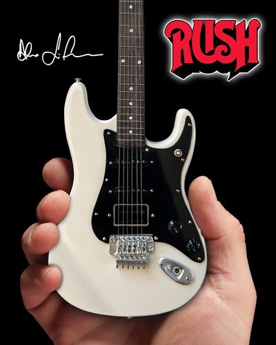 Alex Lifeson Hentor Sportscaster 10 Inch Miniature Guitar Replica Collectible
