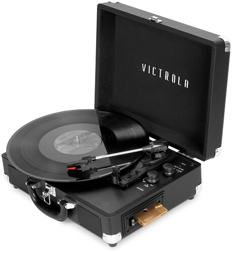 Victrola VSC-500BTC-BLK Journey+ Vinyl Suitcase Record Player with Cassette (Black)