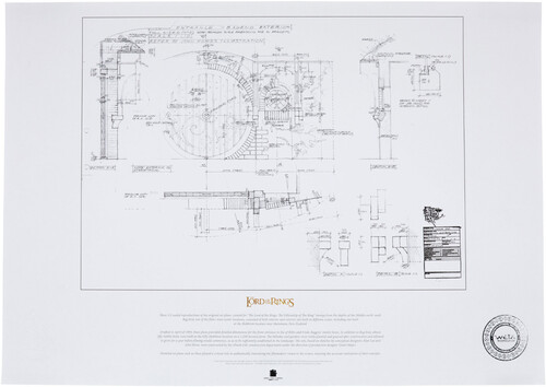WETA Workshop - The Lord of the Rings Trilogy - The Door of Bag End Blueprint Replica Art Print