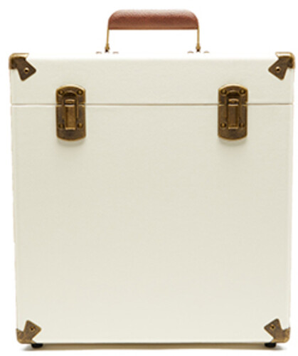 GPO Retro SWB18CT 12" Vinyl Record Case 35 Cnt Capacity Removable Lid - Cream / Tan