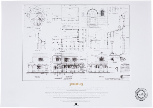 WETA Workshop - The Lord of the Rings Trilogy - The Courtyard of Minas Tirith Blueprint Replica Art Print