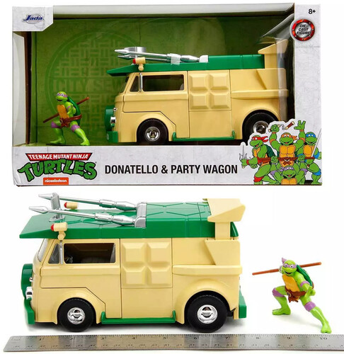 Teenage Mutant Ninja Turtles - Hollywood Rides - 1:24 Die-Cast Party Wagon & Donatello Figure (TMNT)