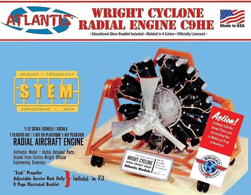 Wright Cyclone Radial Aircraft Engine C9HE (STEM) 1/12 Scale Model Kit