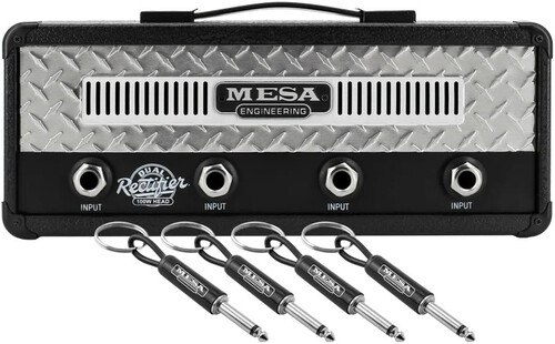 Pluginz - Mesa Engineering (Mesa Boogie) - Standard Jack Rack - Dual Rectifier Chrome with 4 Guitar Plug Keychains